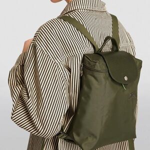Longchamp Forest Green Classic Style Backpack